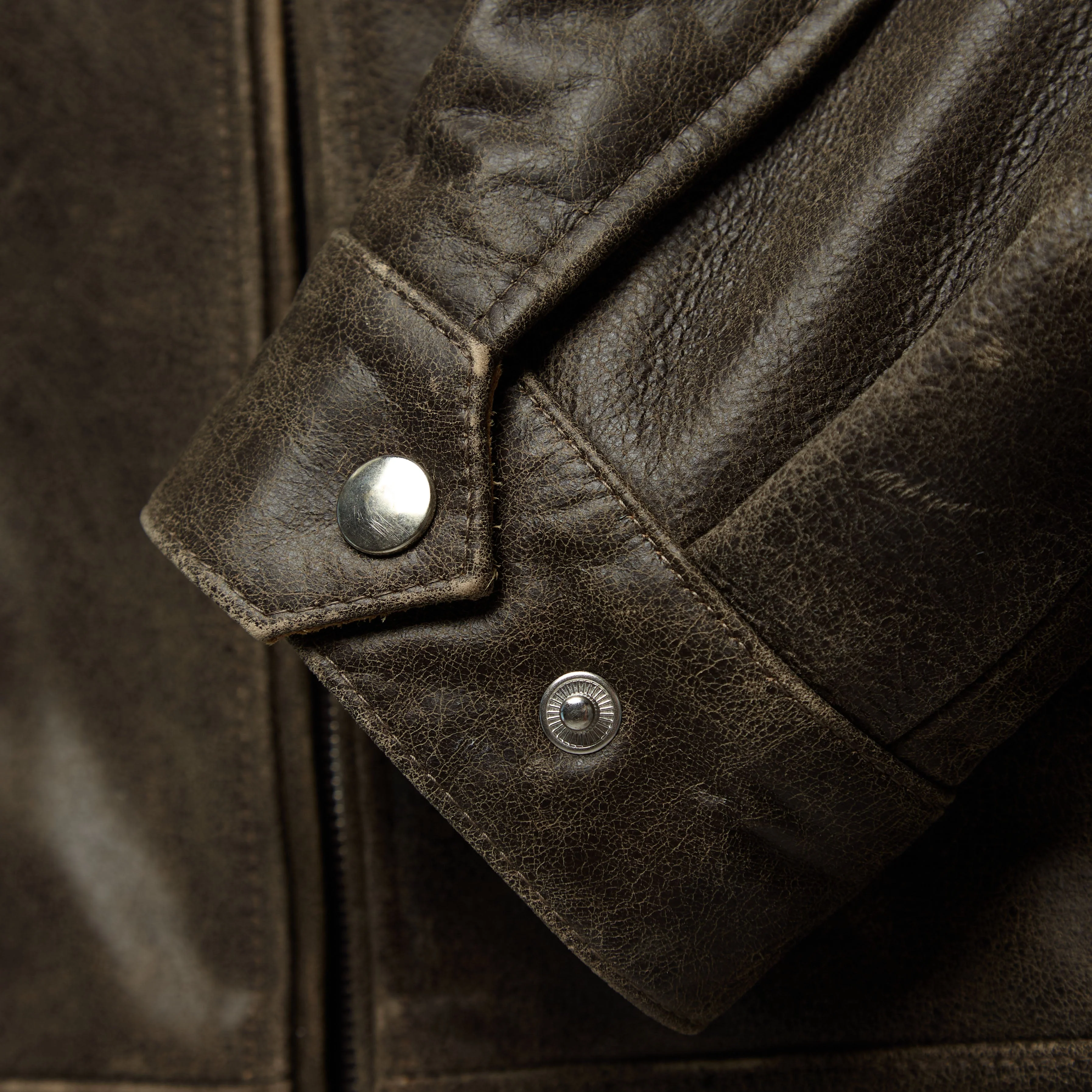 Hand-Painted Dark Brown Leather Jacket - Image 11