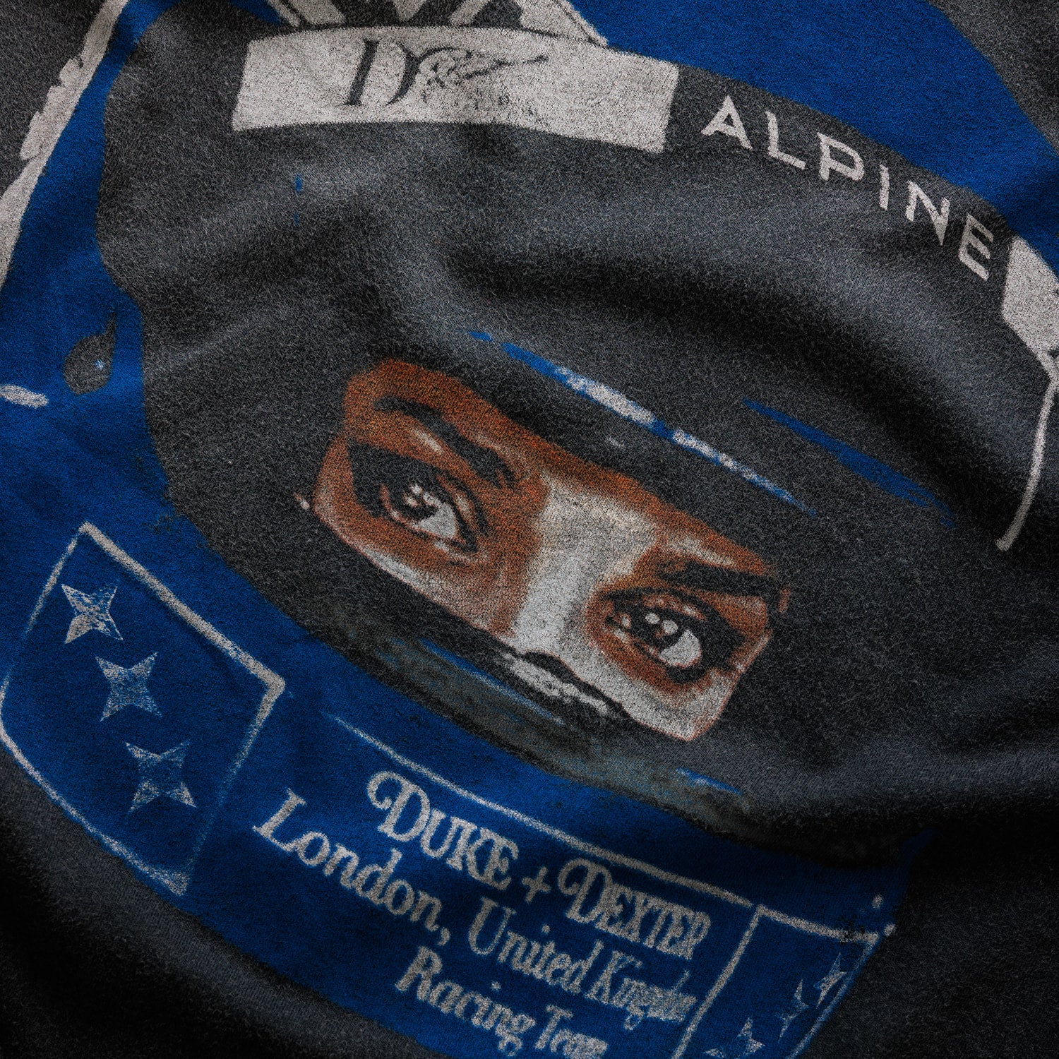 Alpine Formula One Team Helmet Washed Black T-Shirt - Image 2