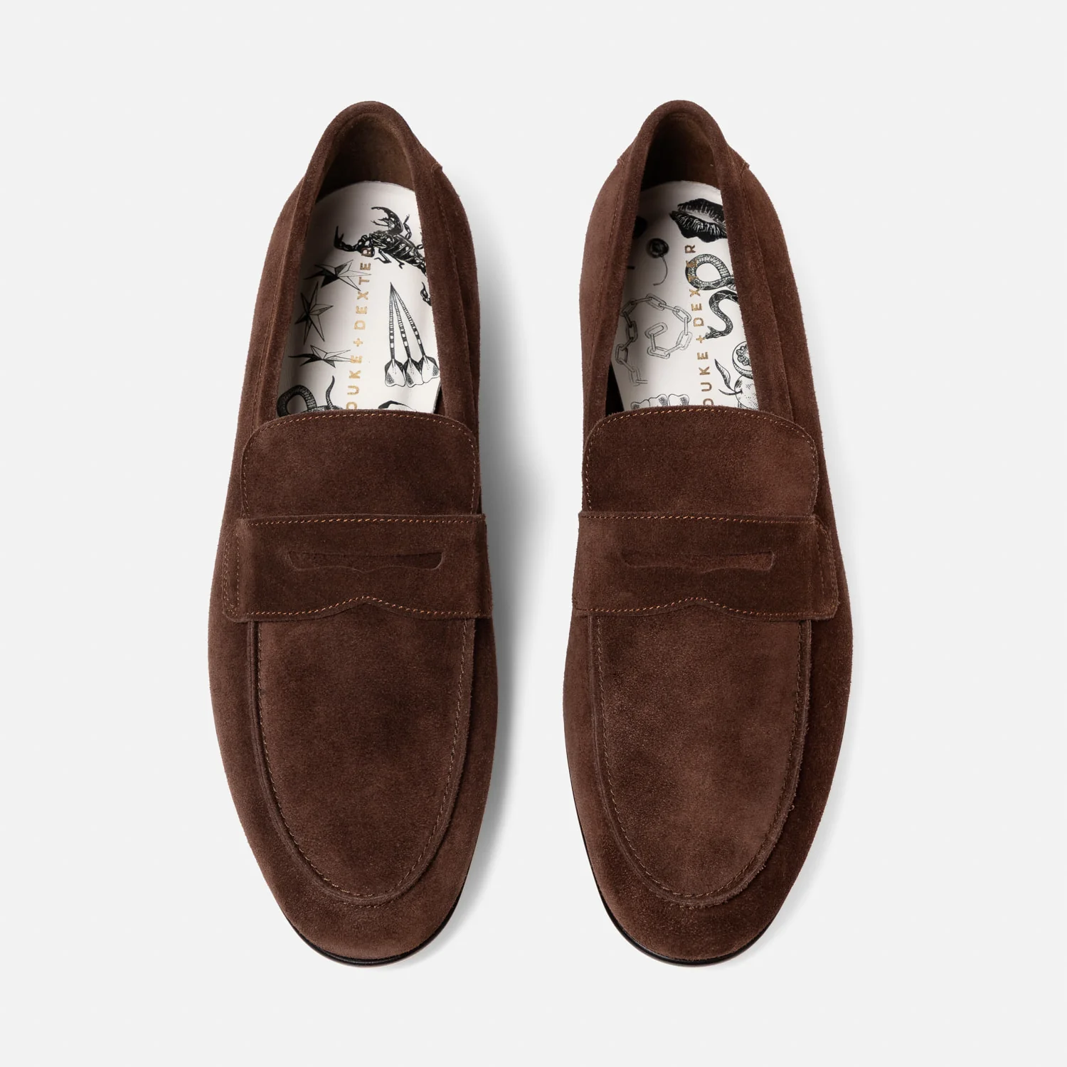 Caine Brown Suede Penny Loafer - Men's - Image 4