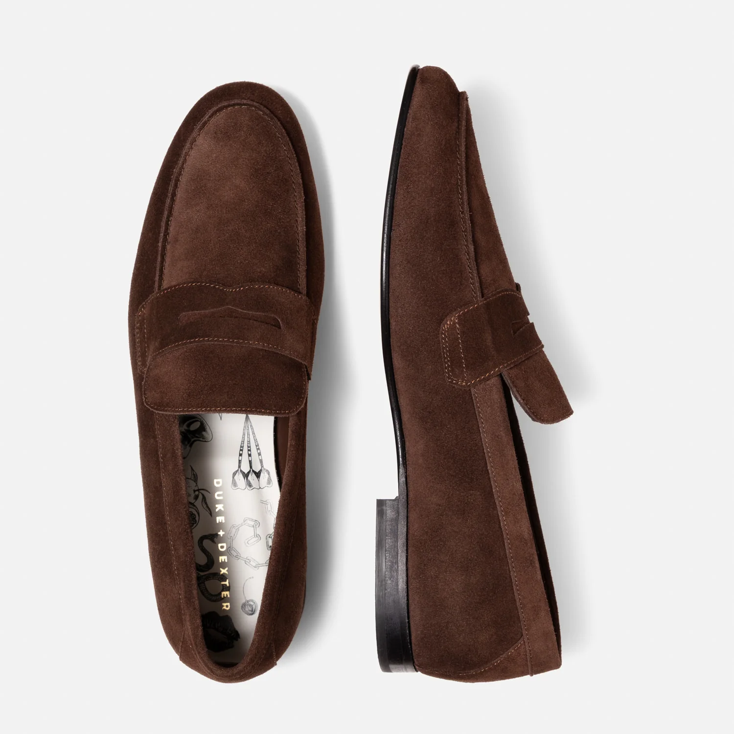 Caine Brown Suede Penny Loafer - Men's - Image 5