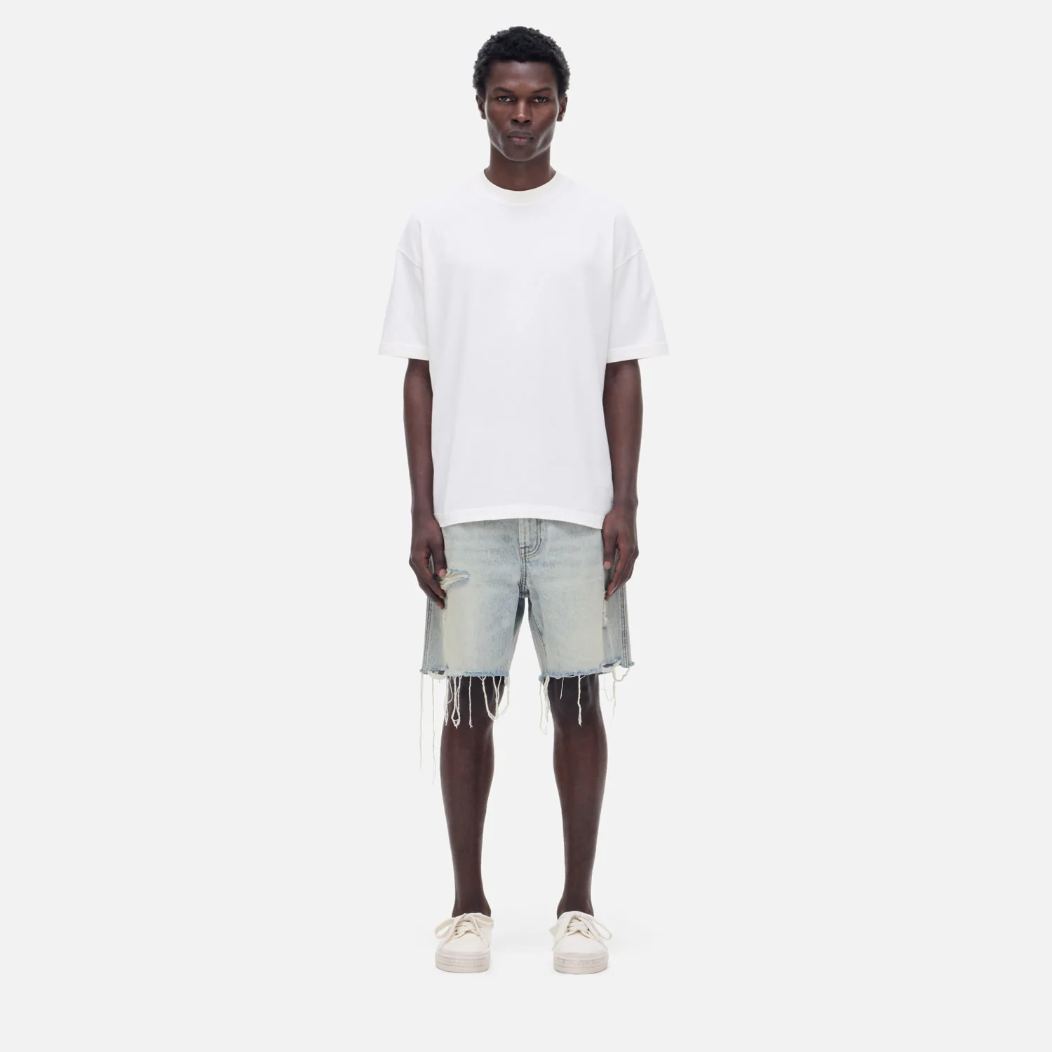 CB Distressed Cut Denim Shorts - Image 2