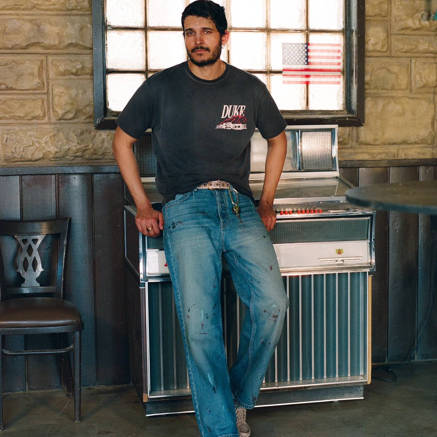 Duke Ranch Vintage Black + Red T-Shirt - Image 7