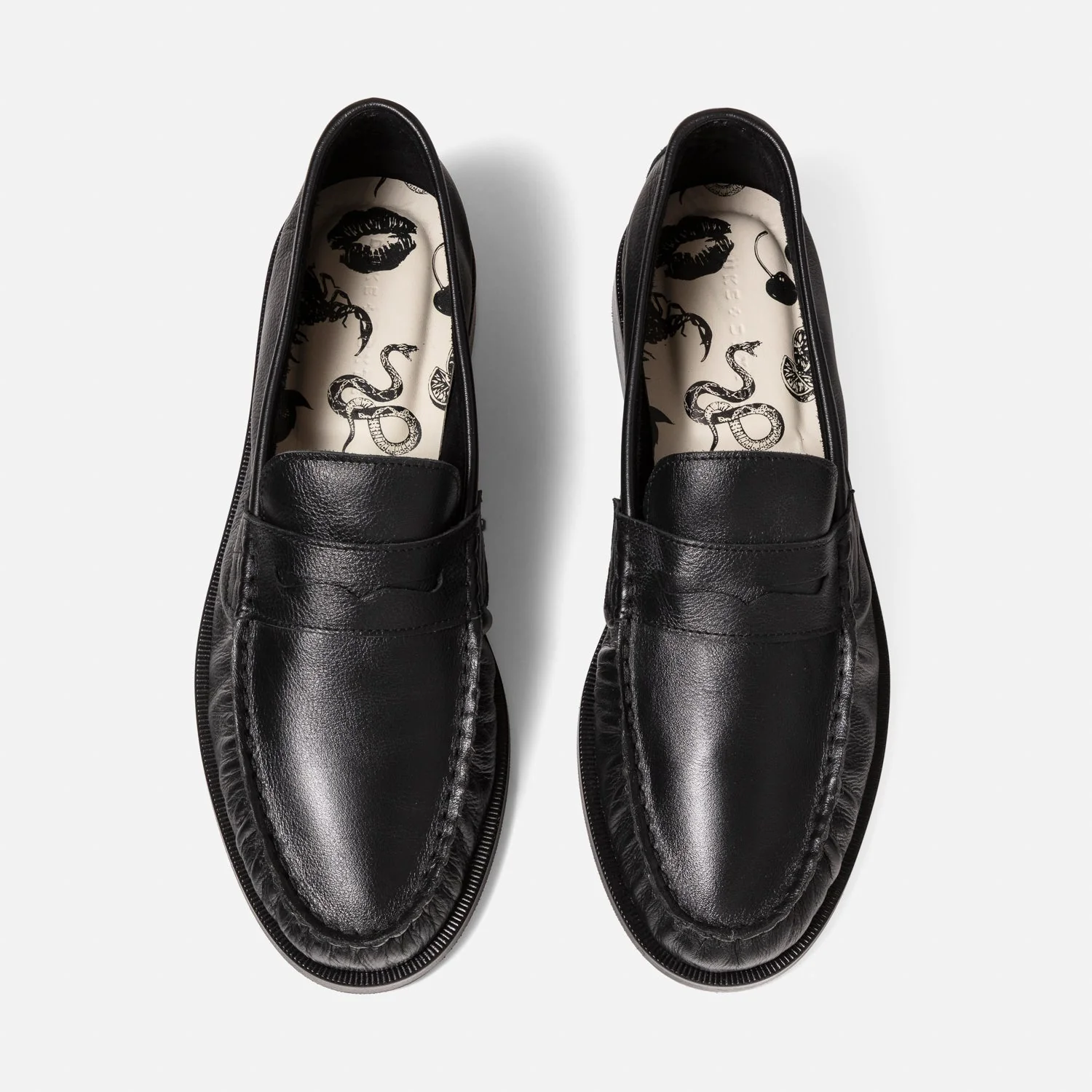 Ezra Black Tumbled Ruched Loafer - Men's - Image 4