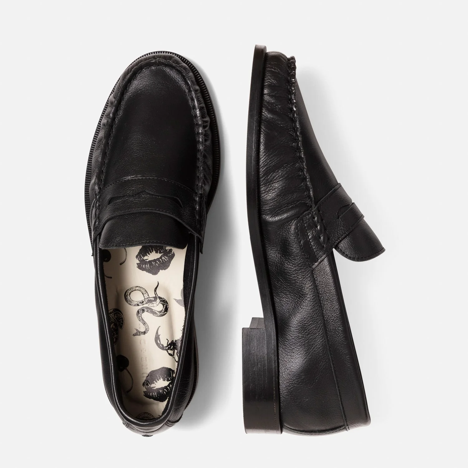 Ezra Black Tumbled Ruched Loafer - Men's - Image 5
