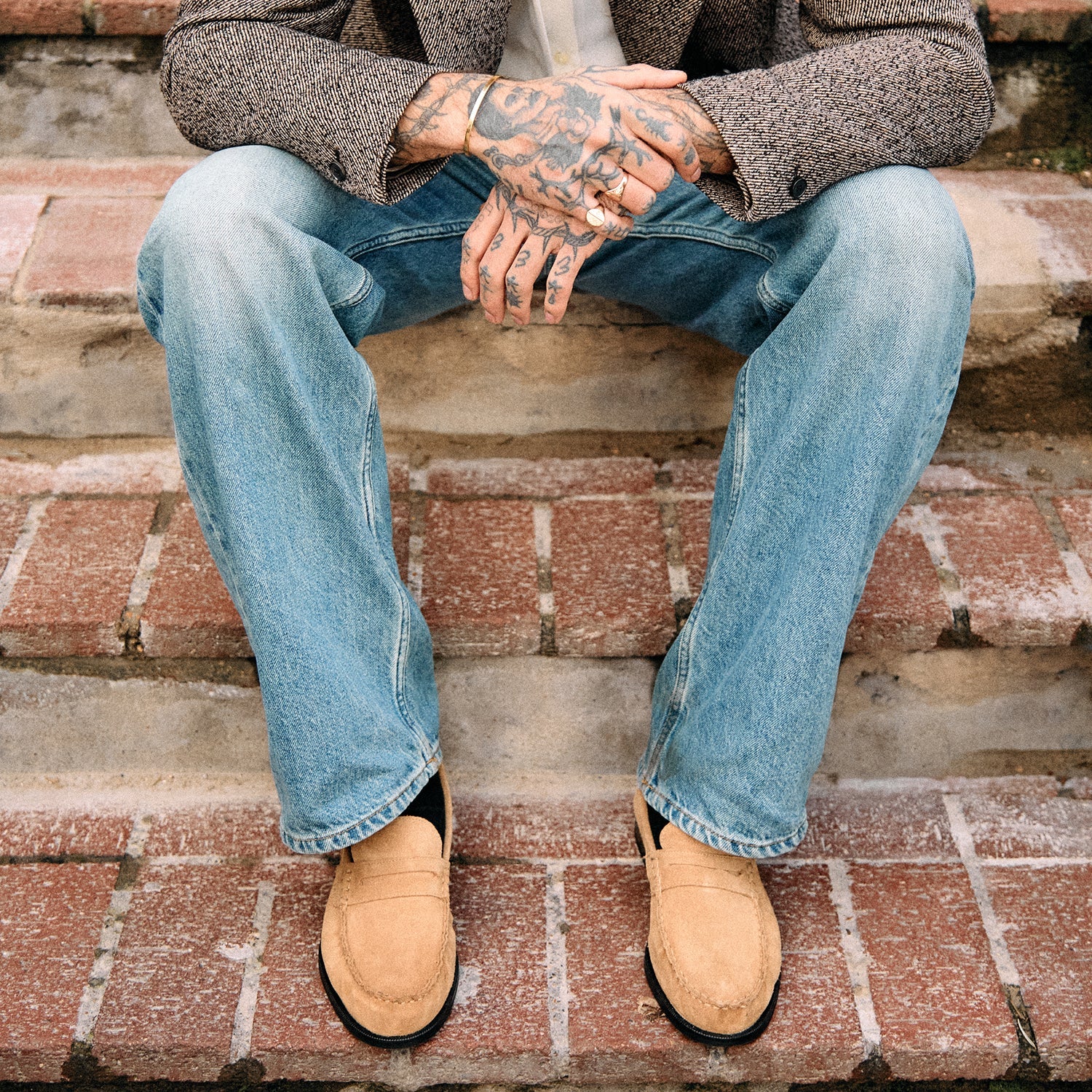 Ezra Tan Suede Ruched Loafer - Men's - Image 8