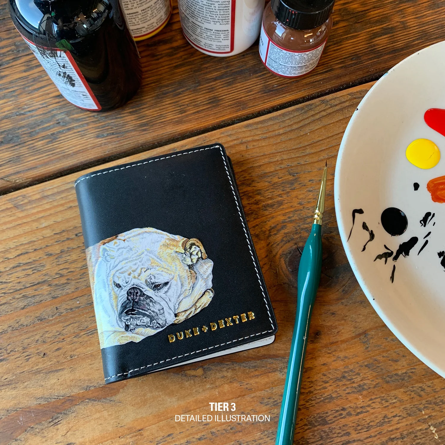 Hand-Painted Black + White Wallet - Image 5