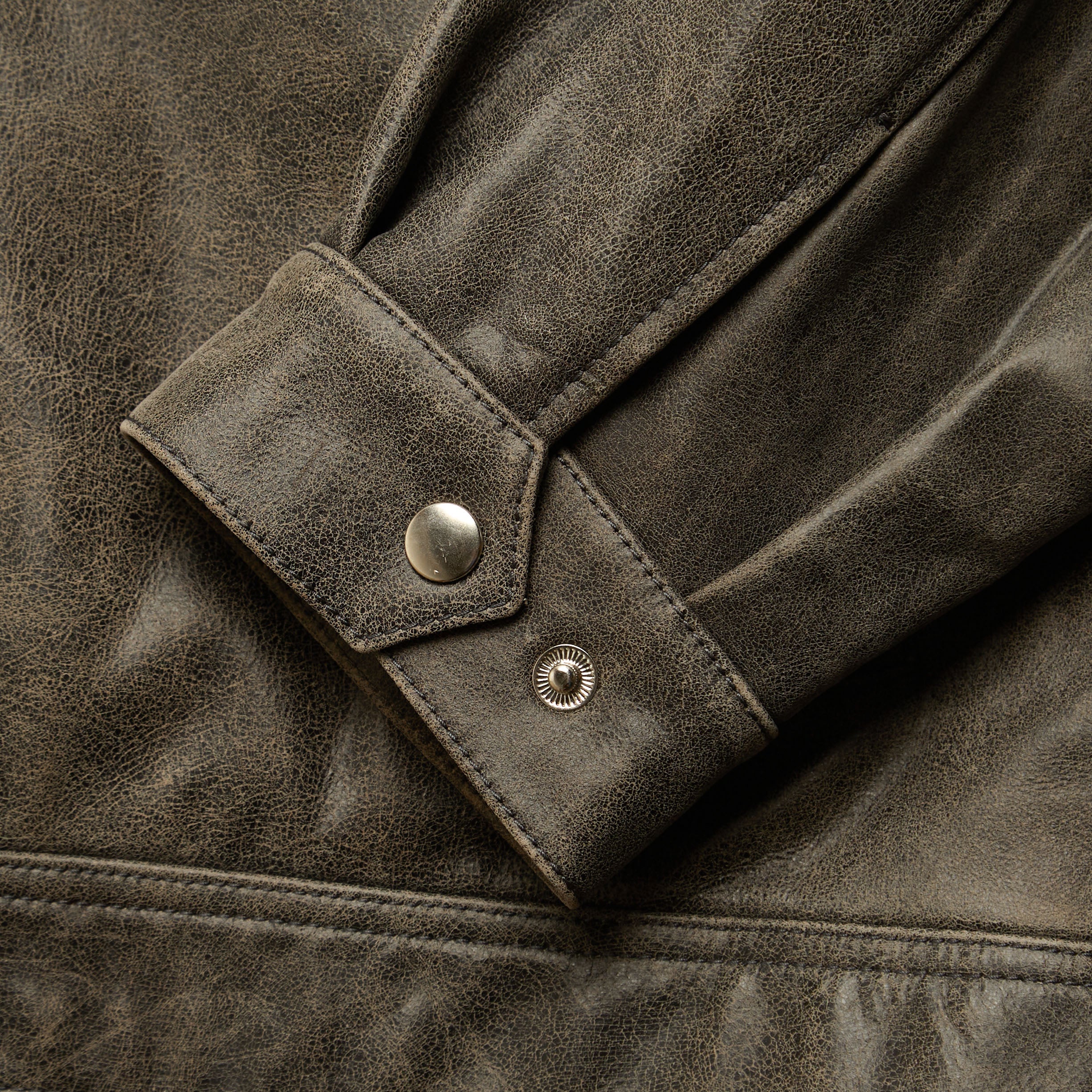Hand-Painted Pin Up Hard To Get Washed Black Jacket - Image 8