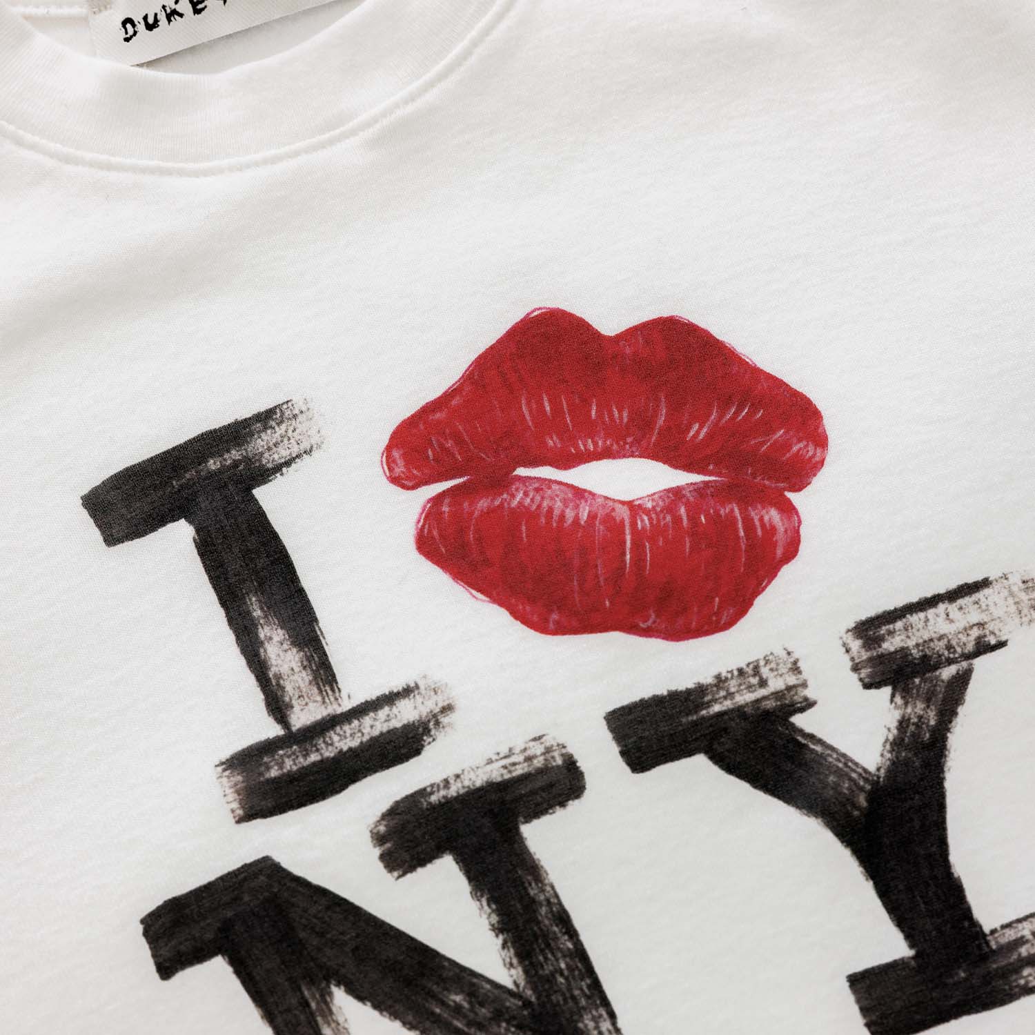 I Kiss NY Vintage White Baby Tee - Women's - Image 4