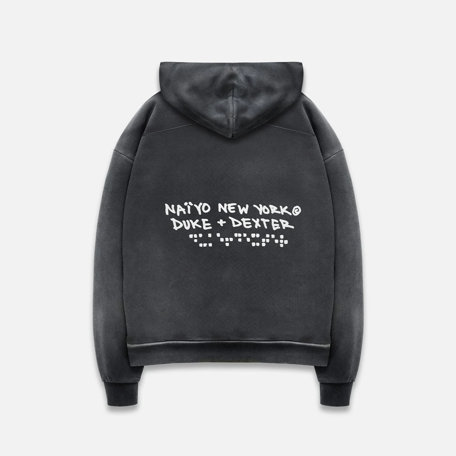 Naiyo NY Washed Black Hoodie - Image 3