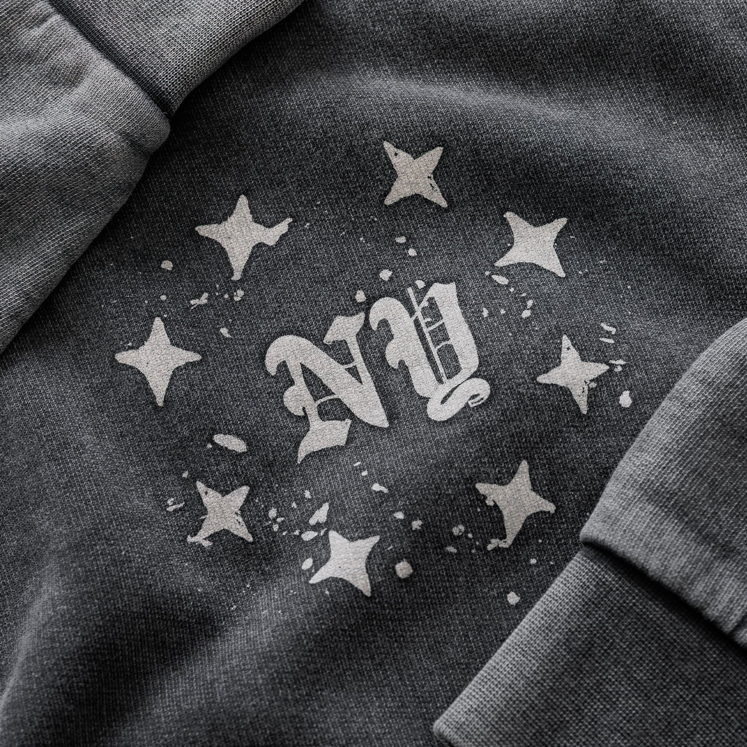 NY Paint Splatter Washed Grey Hoodie - Image 4