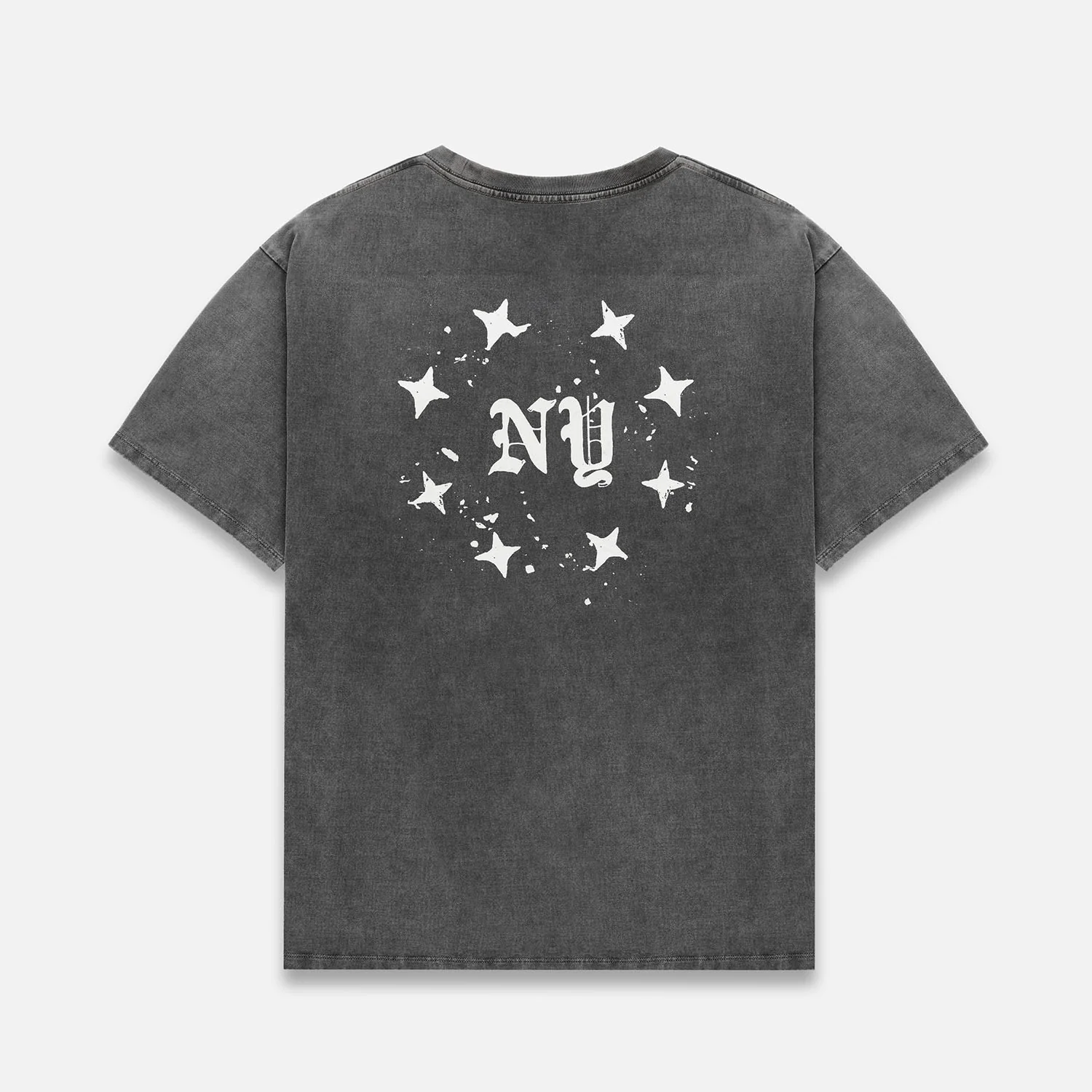 NY Paint Splatter Washed Grey T-Shirt - Image 3