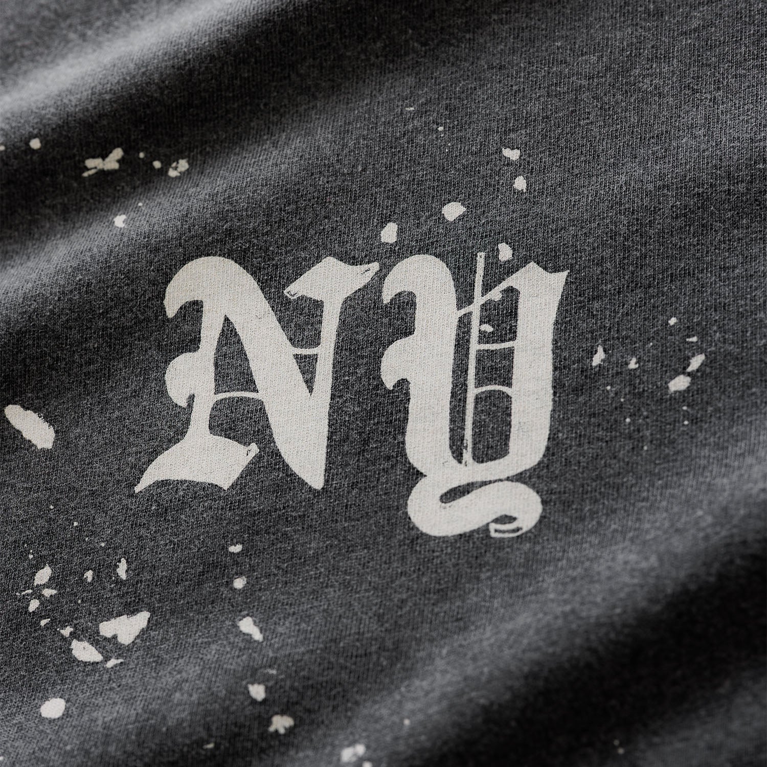 NY Paint Splatter Washed Grey T-Shirt - Image 4
