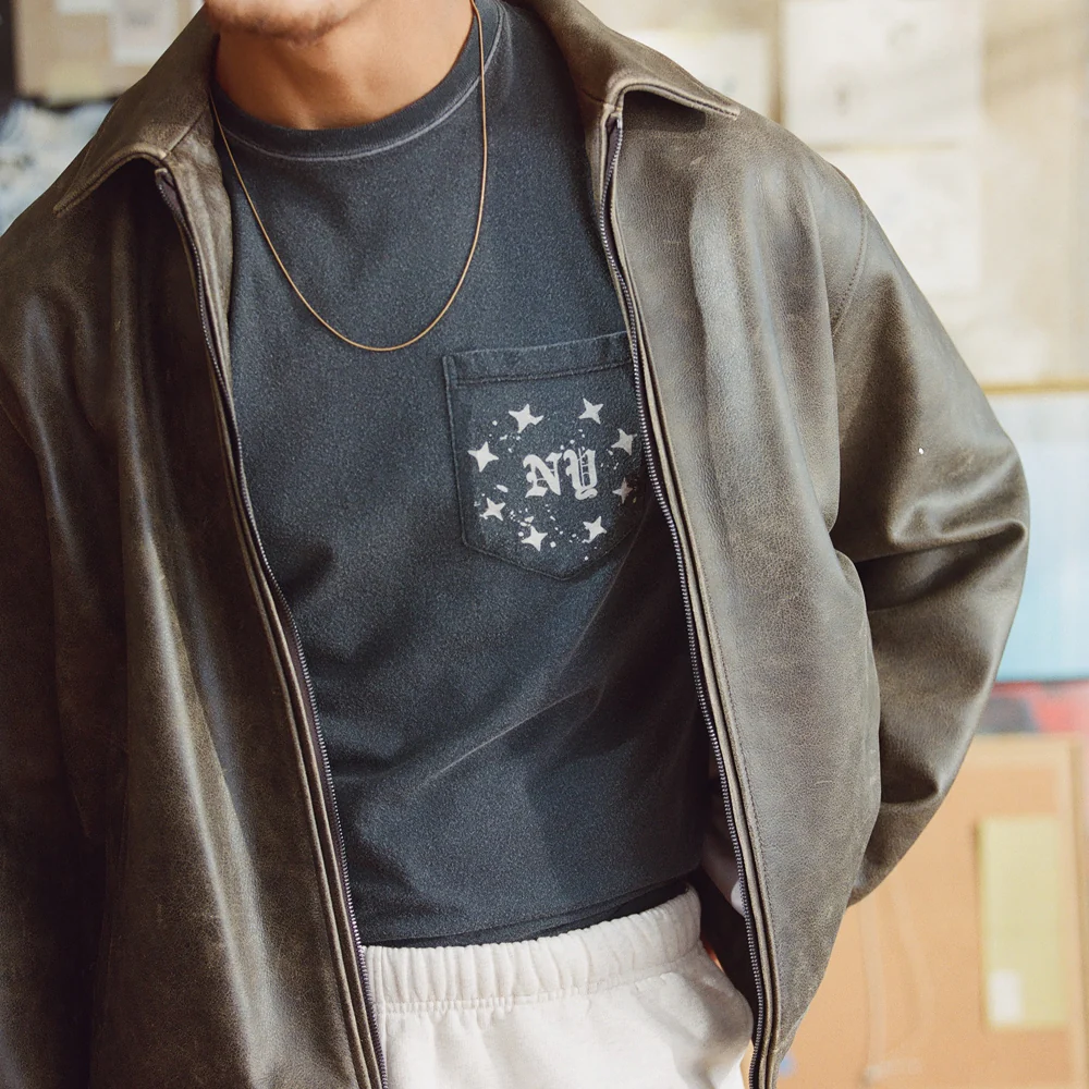 NY Washed Black Pocket T-Shirt - Image 2