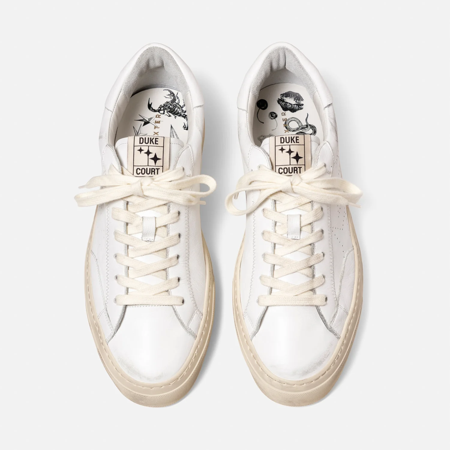 Plus Court White Distressed Sneaker - Men's - Image 4