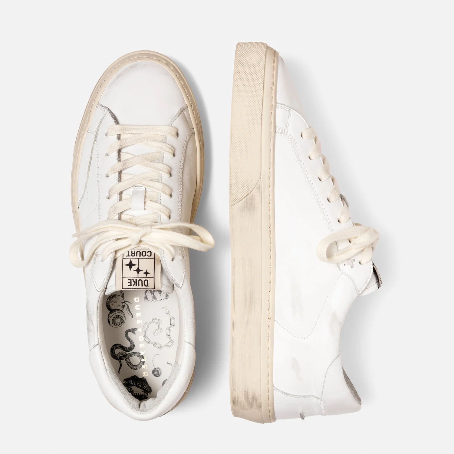 Plus Court White Distressed Sneaker - Men's - Image 5