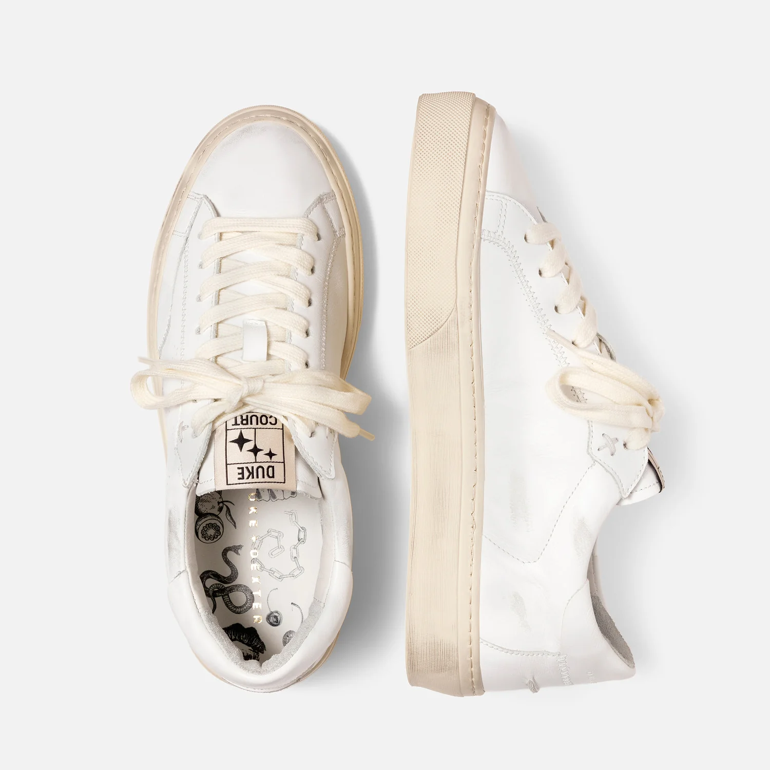 Plus Court White Distressed Sneaker - Women's - Image 4