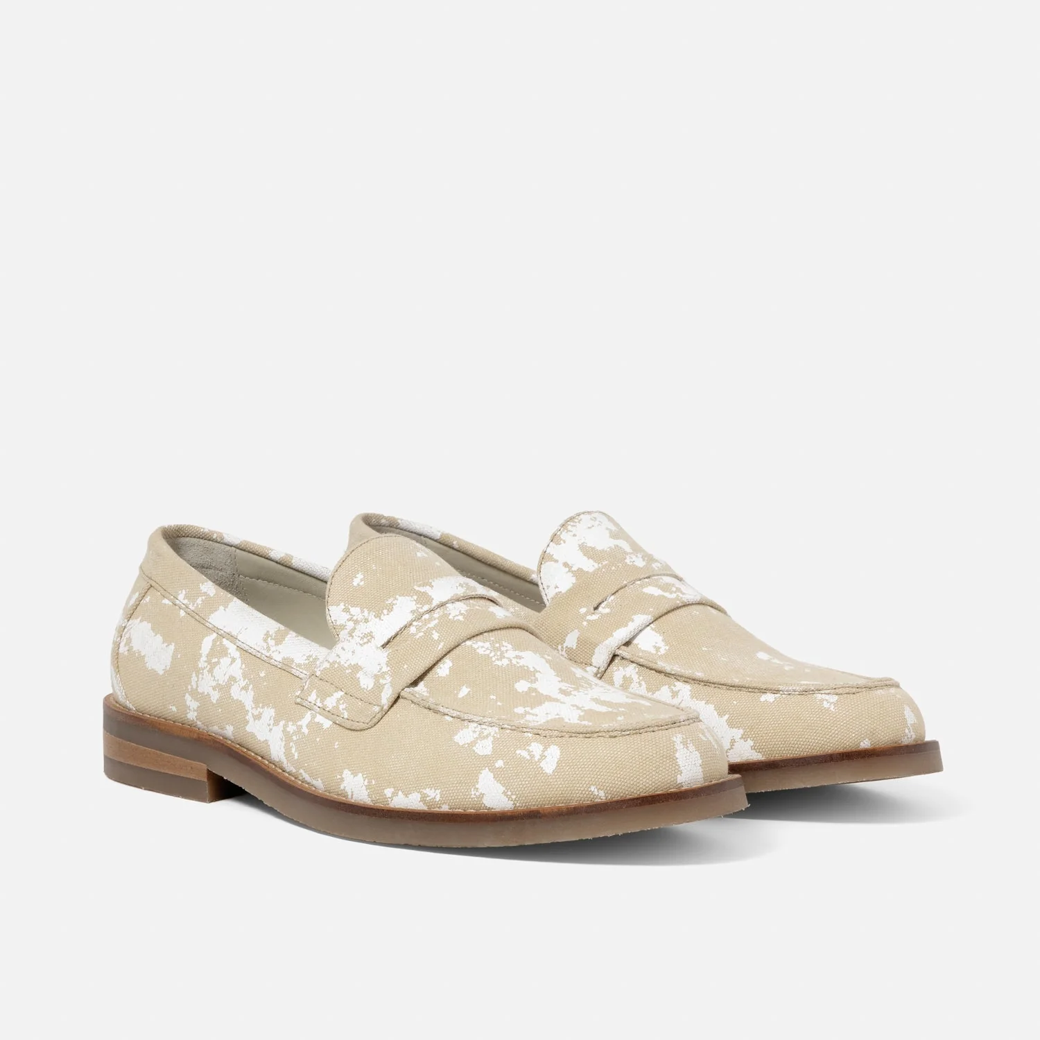 Wilde Beige + White Painted Canvas Penny Loafer - Men's - Image 3