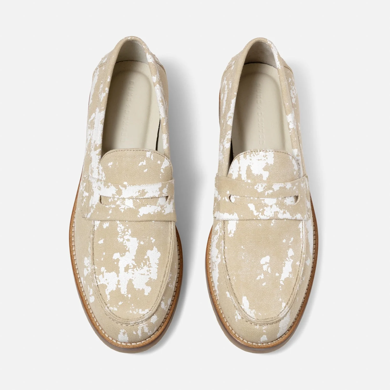 Wilde Beige + White Painted Canvas Penny Loafer - Men's - Image 4