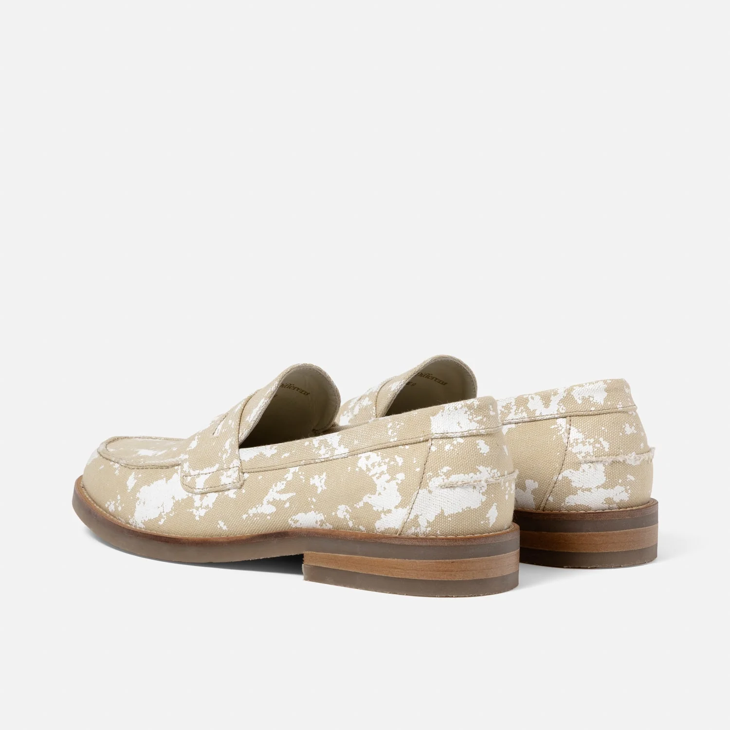 Wilde Beige + White Painted Canvas Penny Loafer - Men's - Image 6