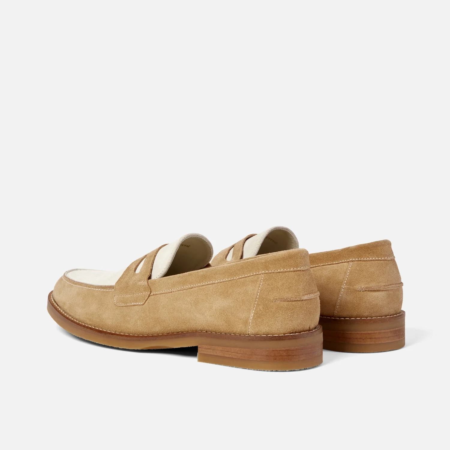 Wilde Beige + White Suede Penny Loafer - Men's - Image 5