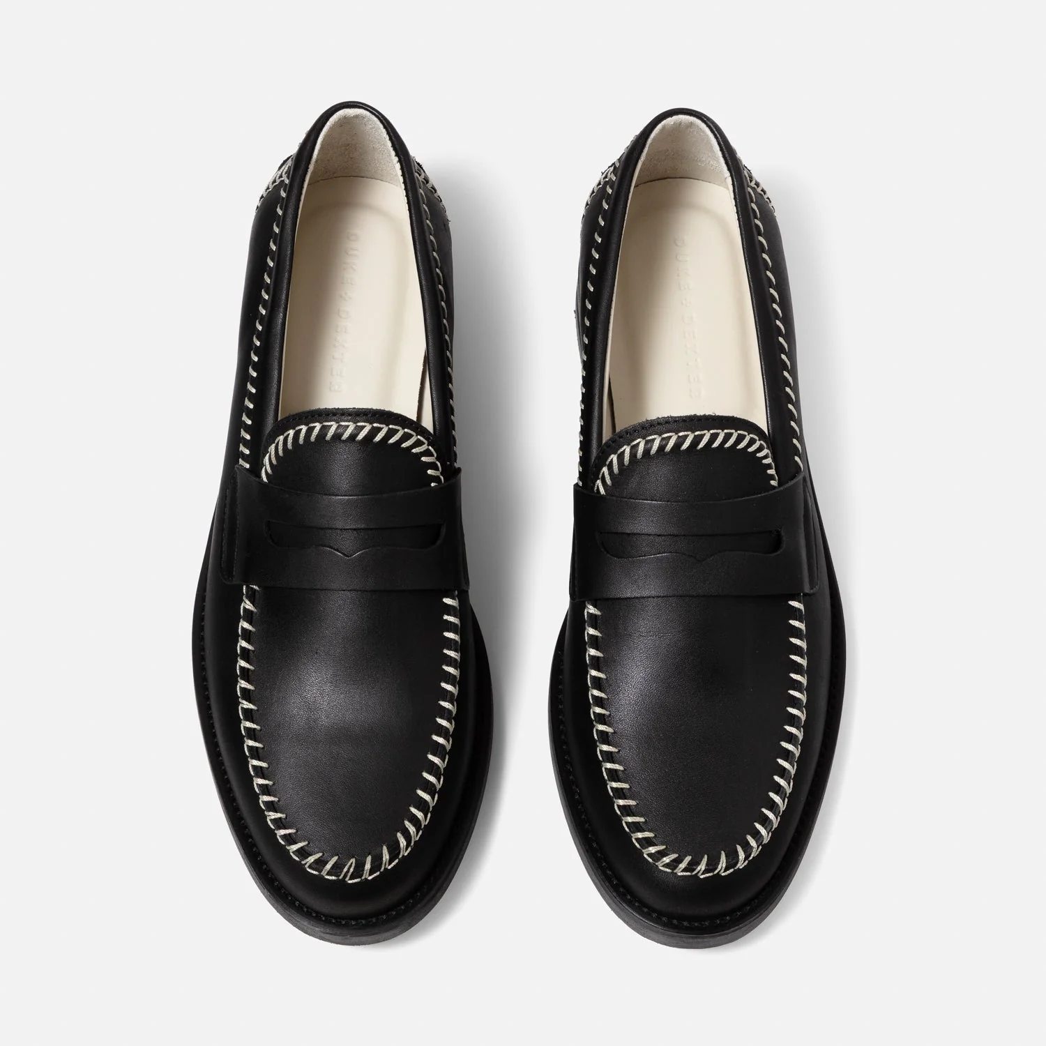 Wilde Black + Cream Box Stitch Penny Loafer - Men's - Image 4