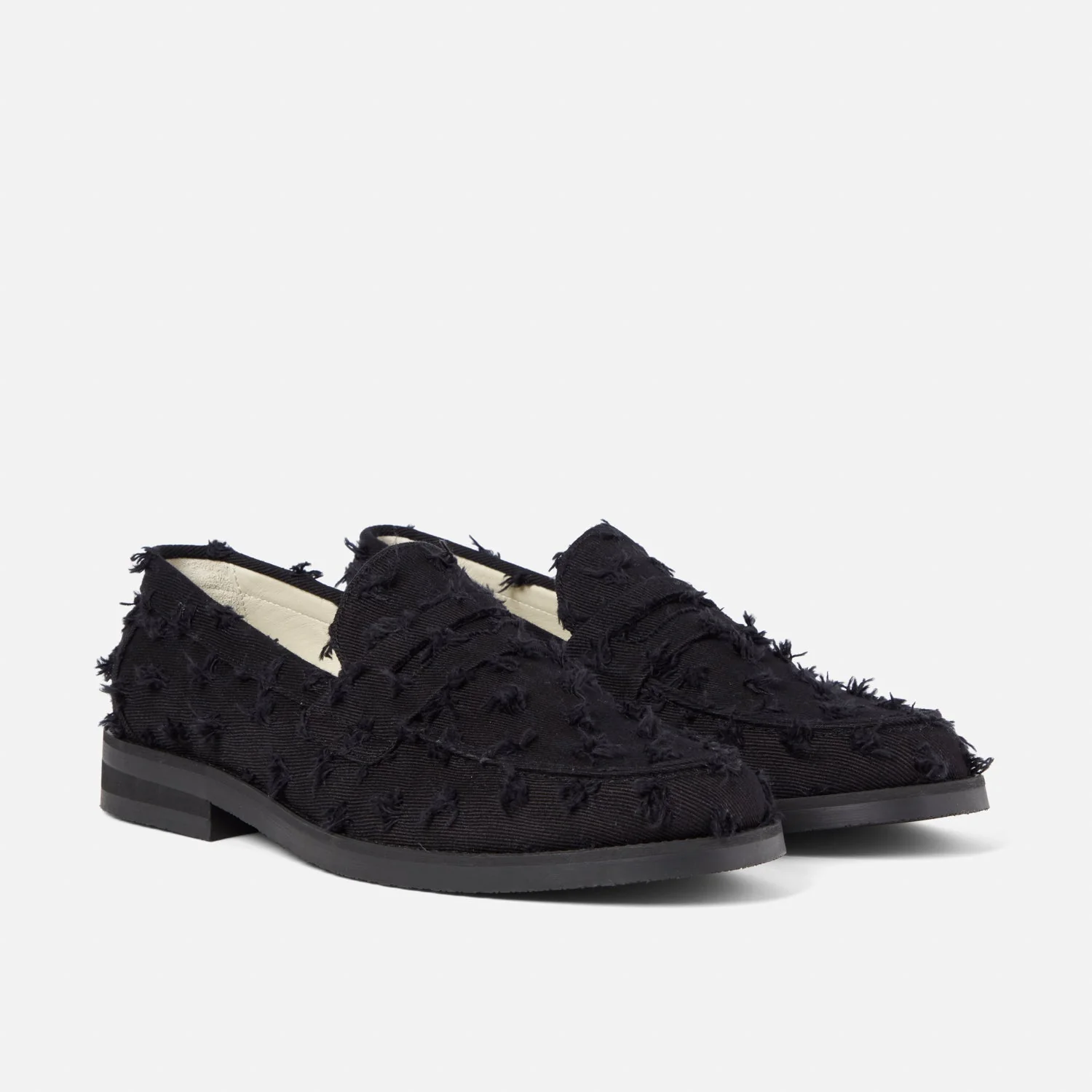Wilde Black Punched Denim Penny Loafer - Men's - Image 3