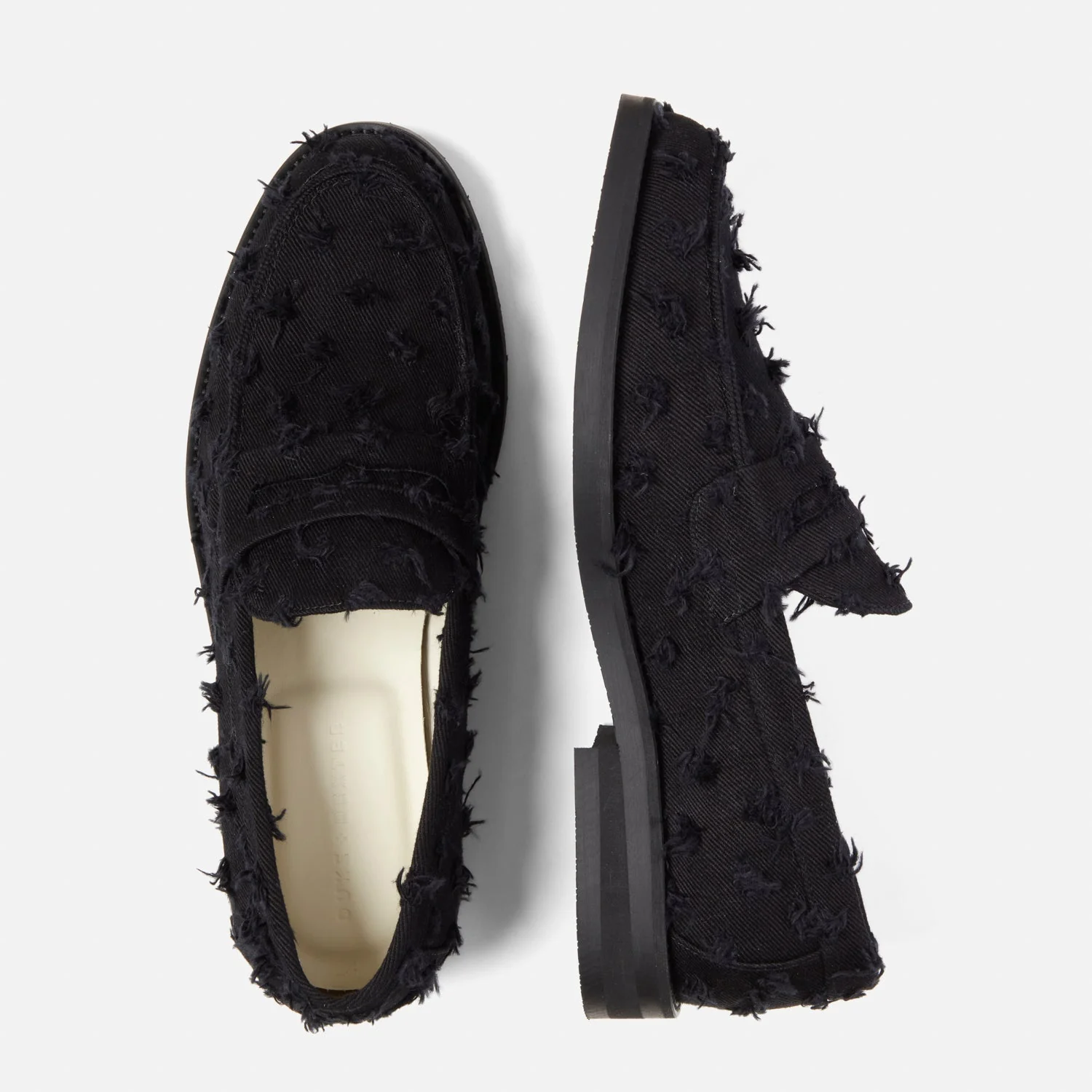 Wilde Black Punched Denim Penny Loafer - Men's - Image 4