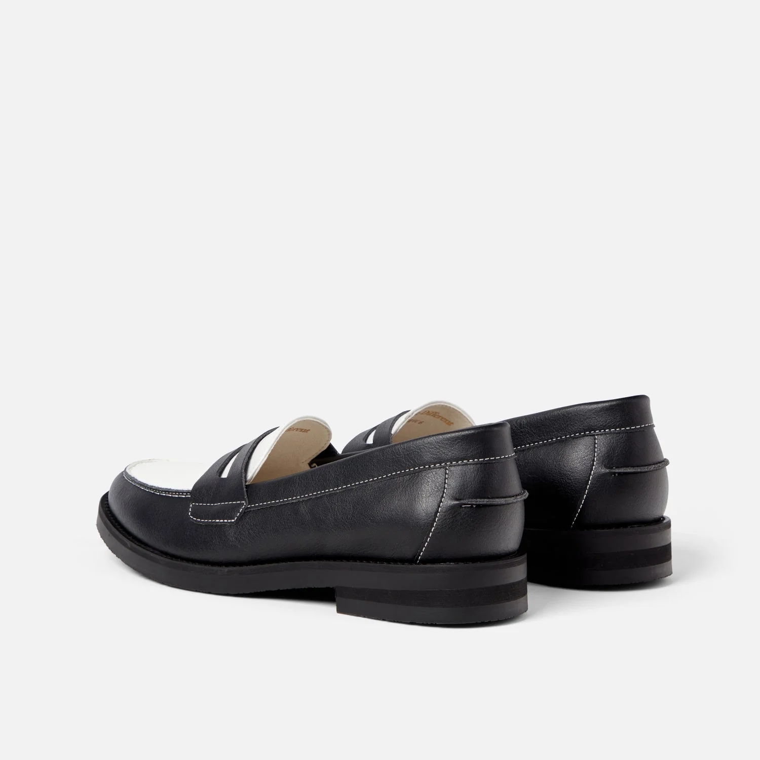 Wilde Black + White Vegan Penny Loafer - Women's - Image 5