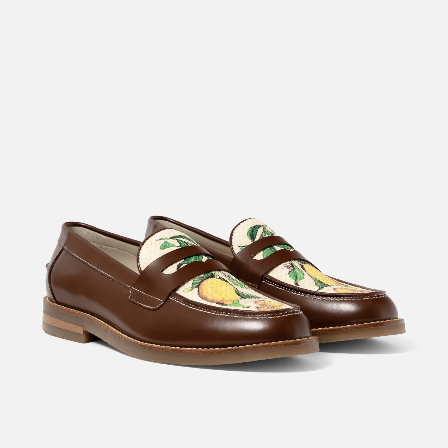 Wilde Chestnut Lemon Raffia Penny Loafer - Men's - Image 3