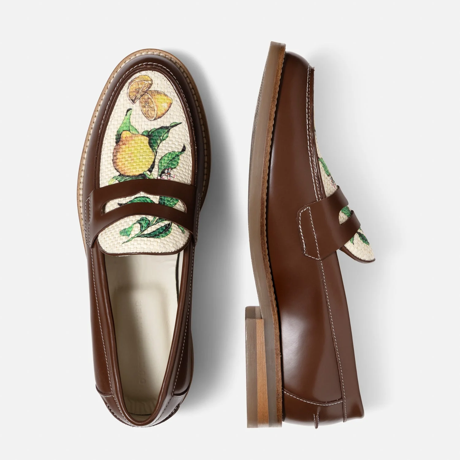 Wilde Chestnut Lemon Raffia Penny Loafer - Men's - Image 5