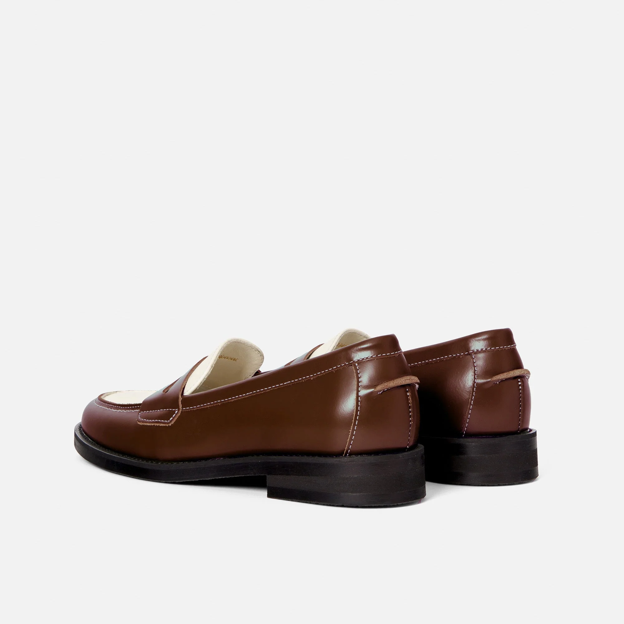 Wilde Chestnut + White Penny Loafer - Women's - Image 5