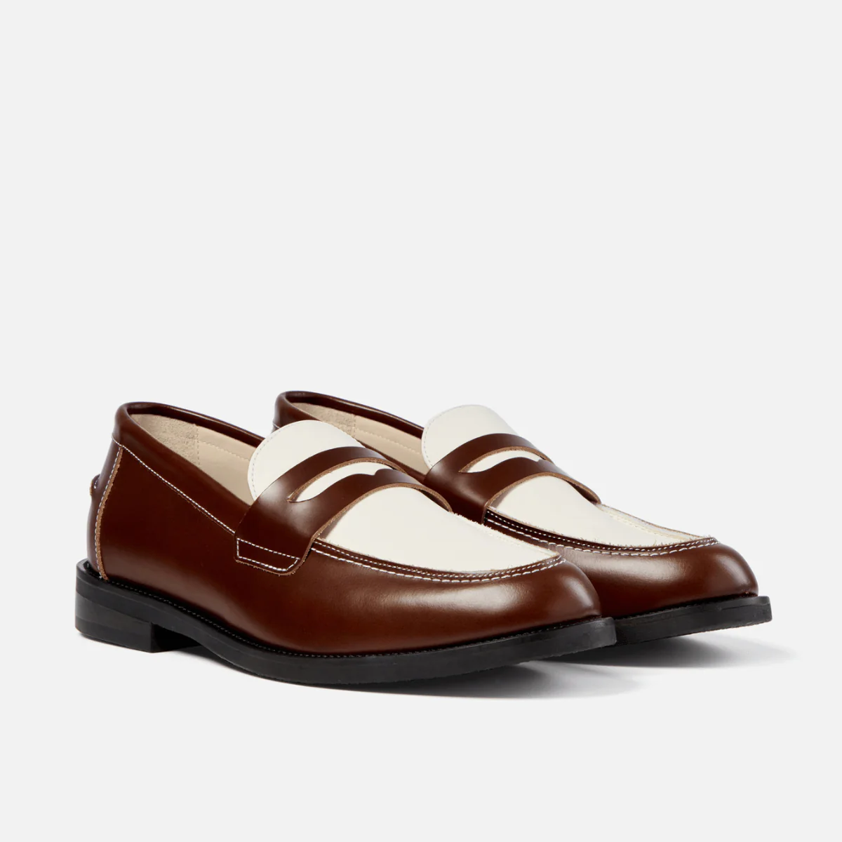 Wilde Chestnut + White Penny Loafer - Men's - Image 3