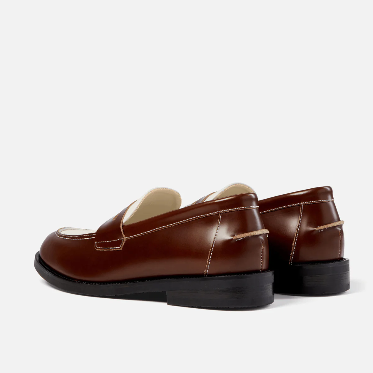 Wilde Chestnut + White Penny Loafer - Men's - Image 6