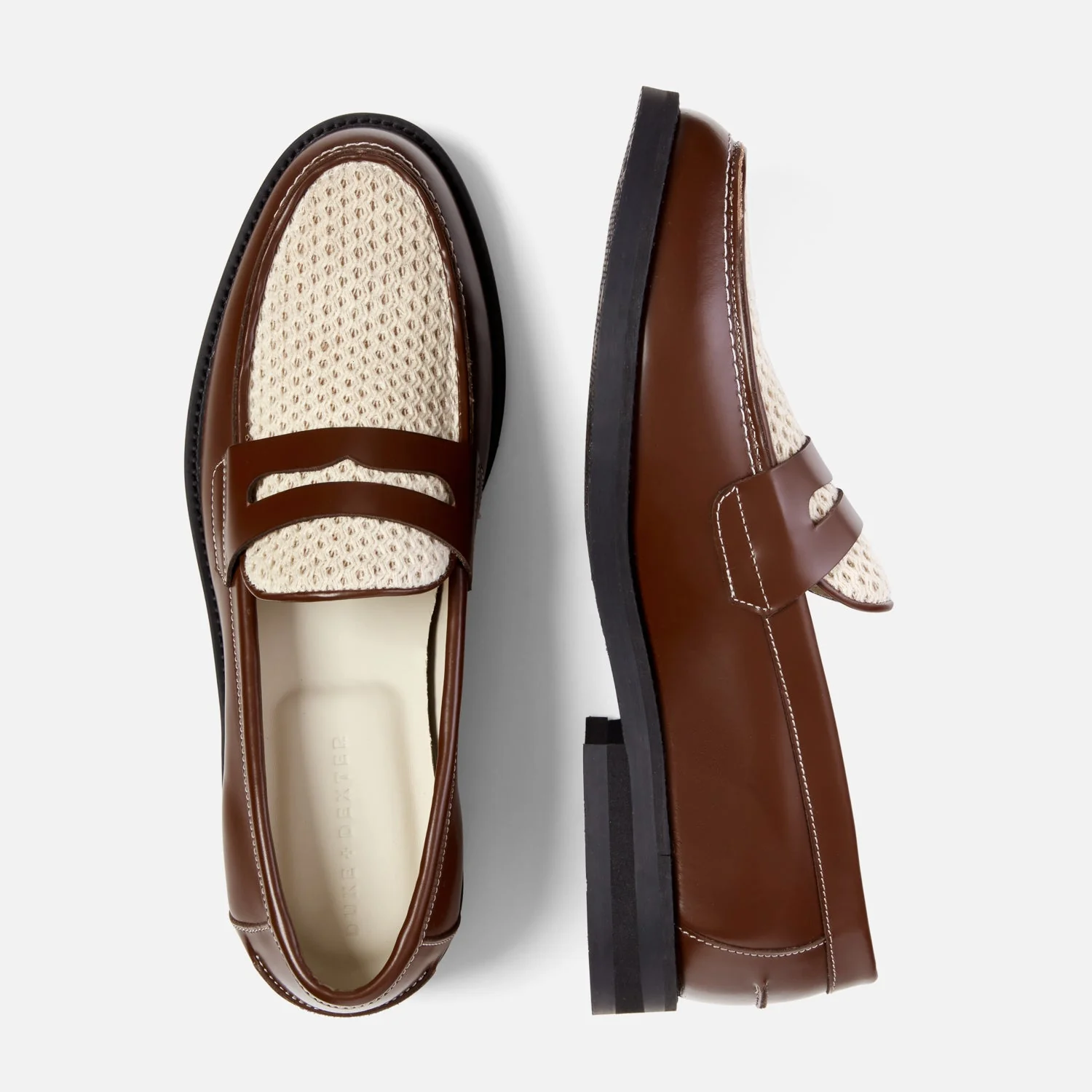 Wilde Chestnut + White Rattan Penny Loafer - Men's - Image 5