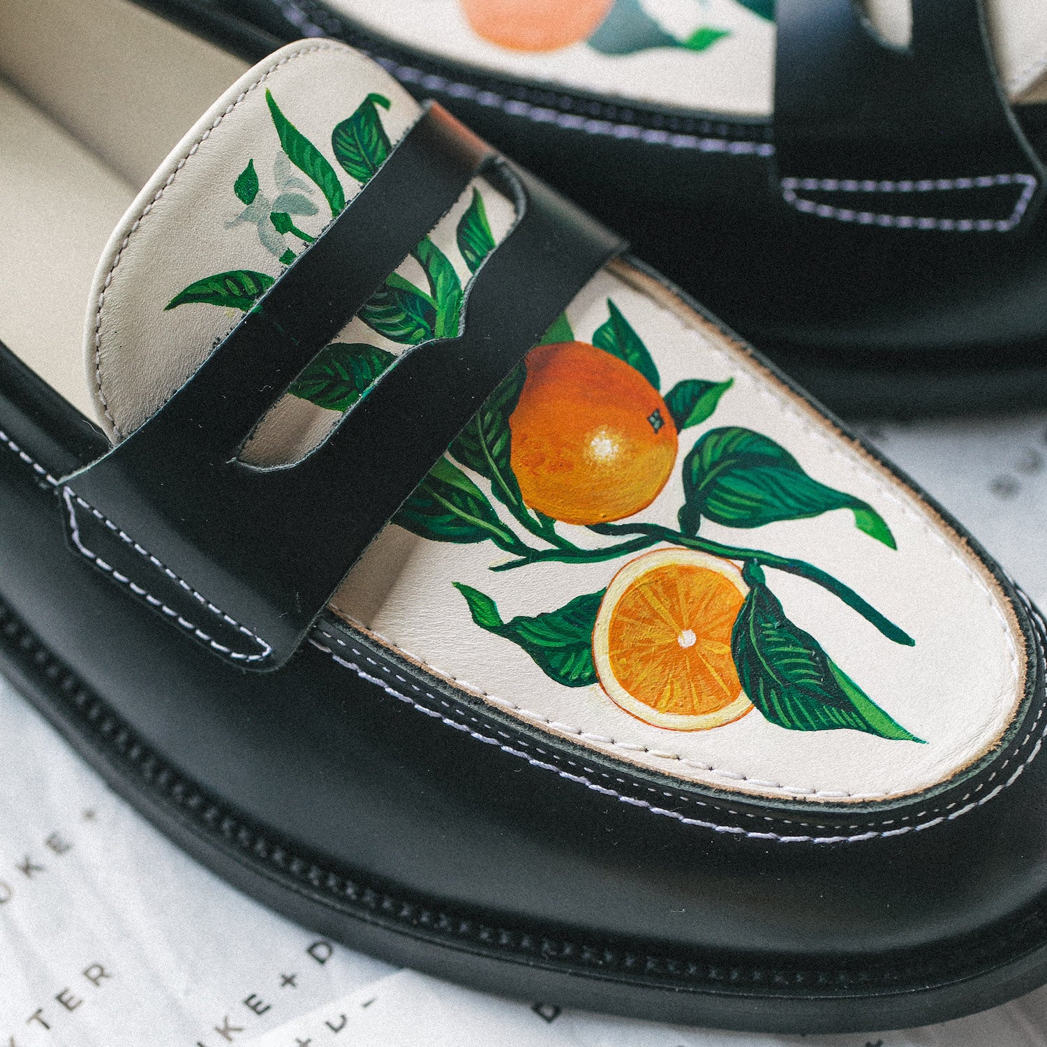 Wilde Hand-Painted Orange Penny Loafer - Men's - Image 6