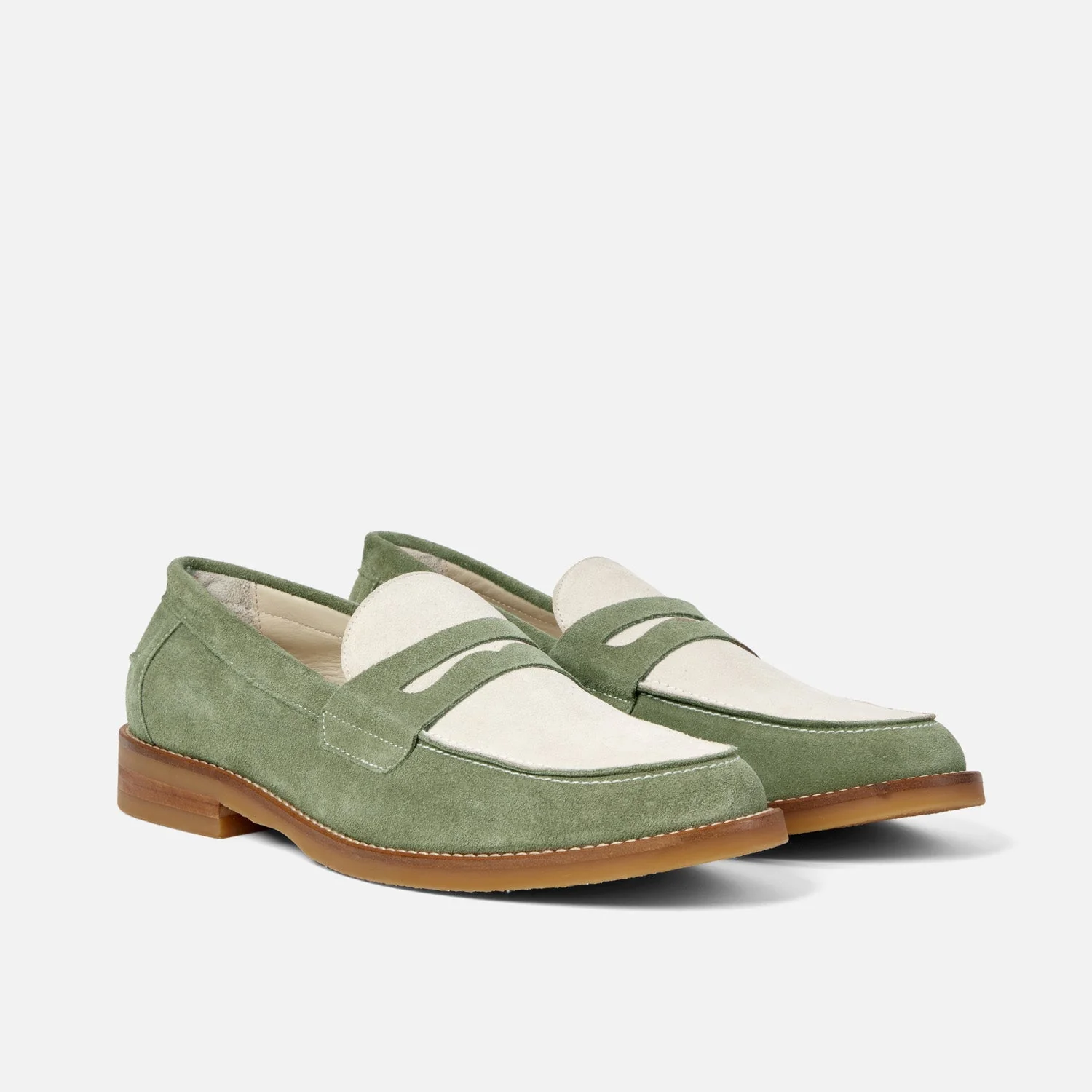 Wilde Sage + White Suede Penny Loafer - Men's - Image 3