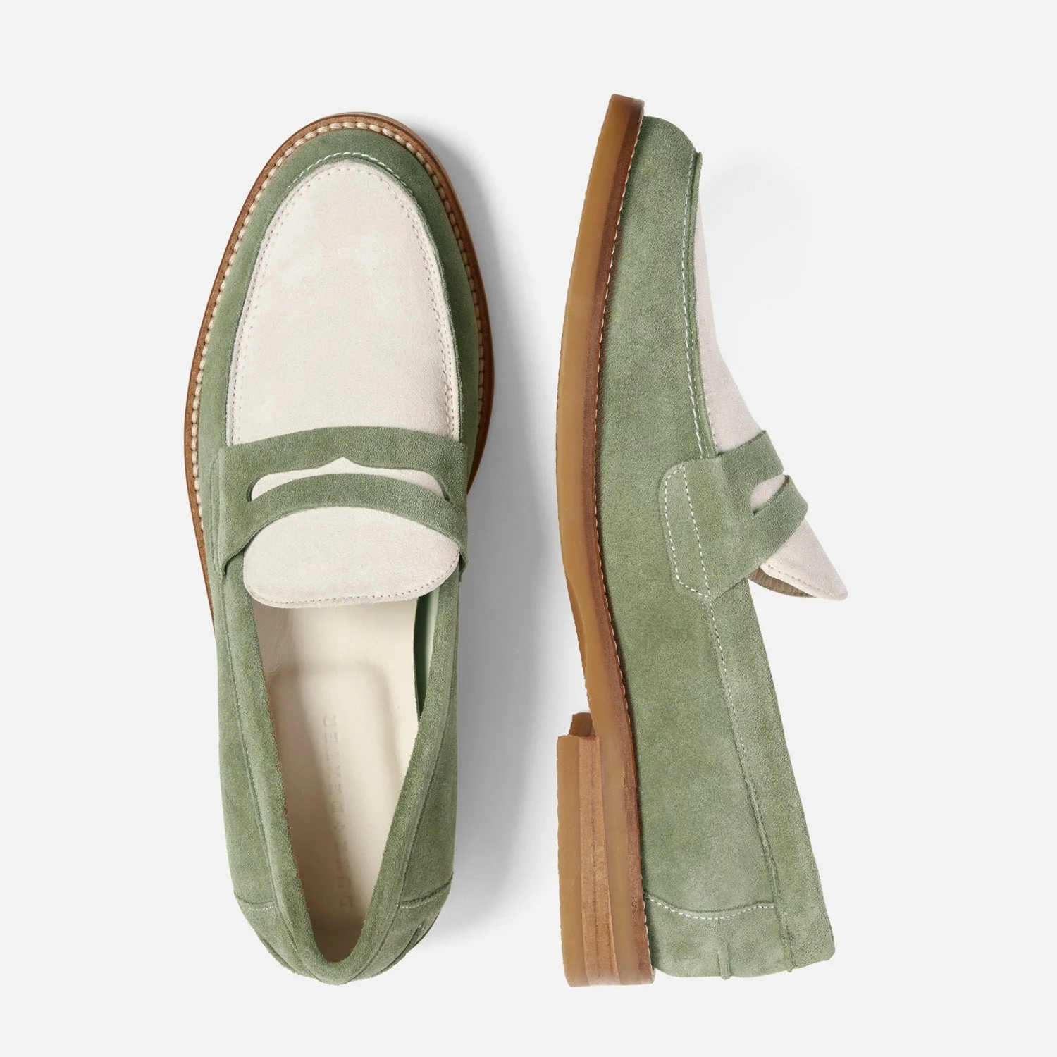 Wilde Sage + White Suede Penny Loafer - Men's - Image 5