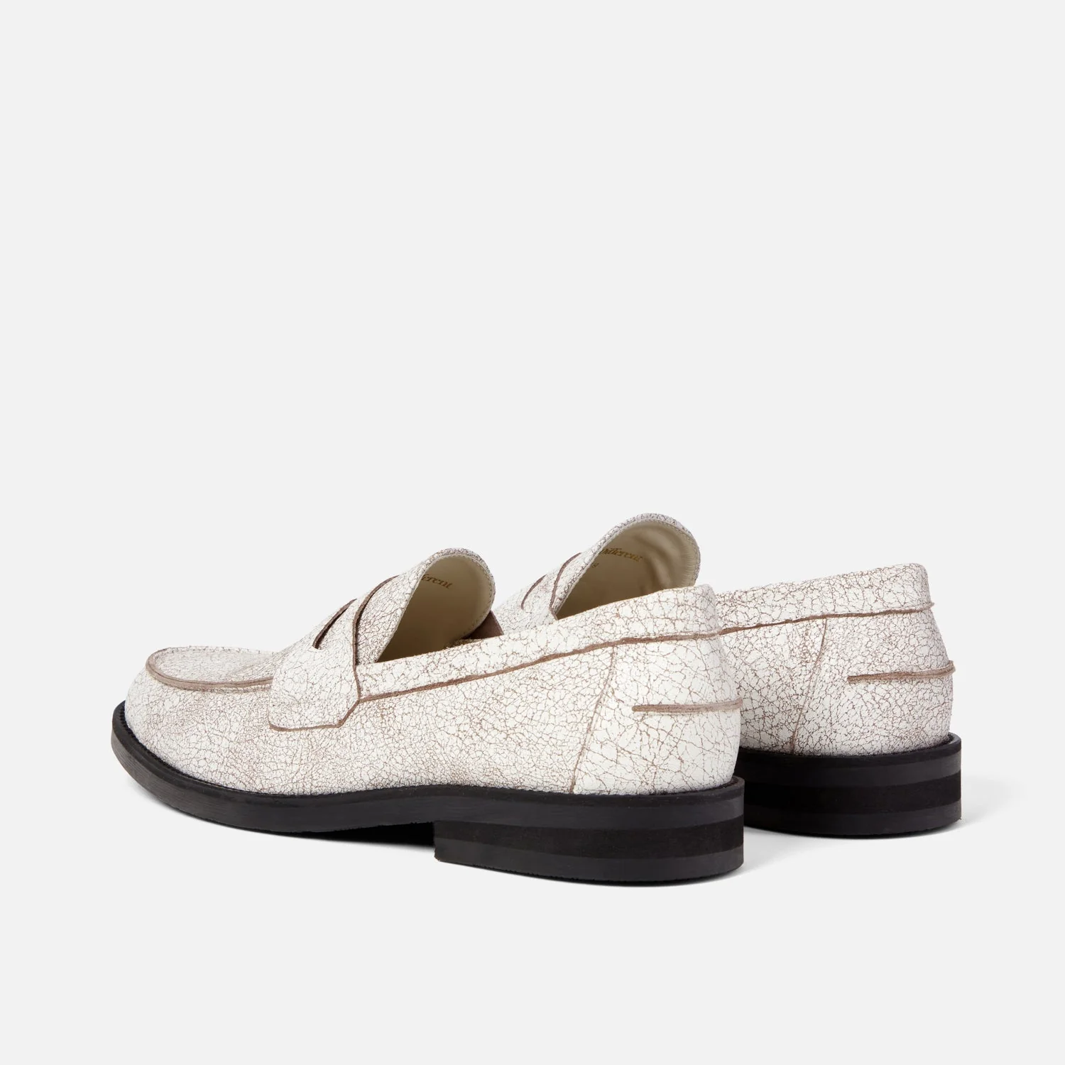 Wilde White Cracked Penny Loafer - Men's - Image 6