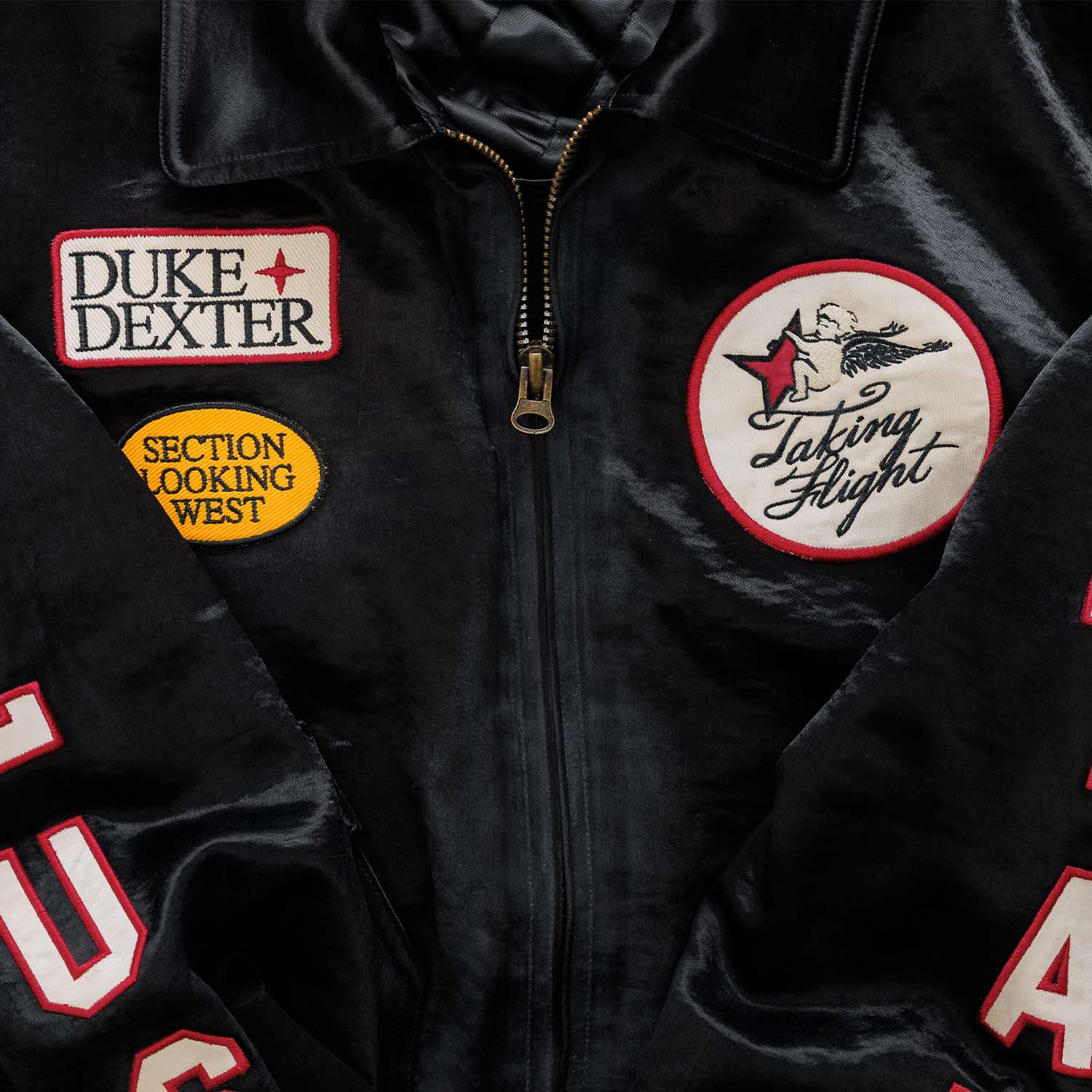 Plus Black Satin Bomber Jacket - Image 4