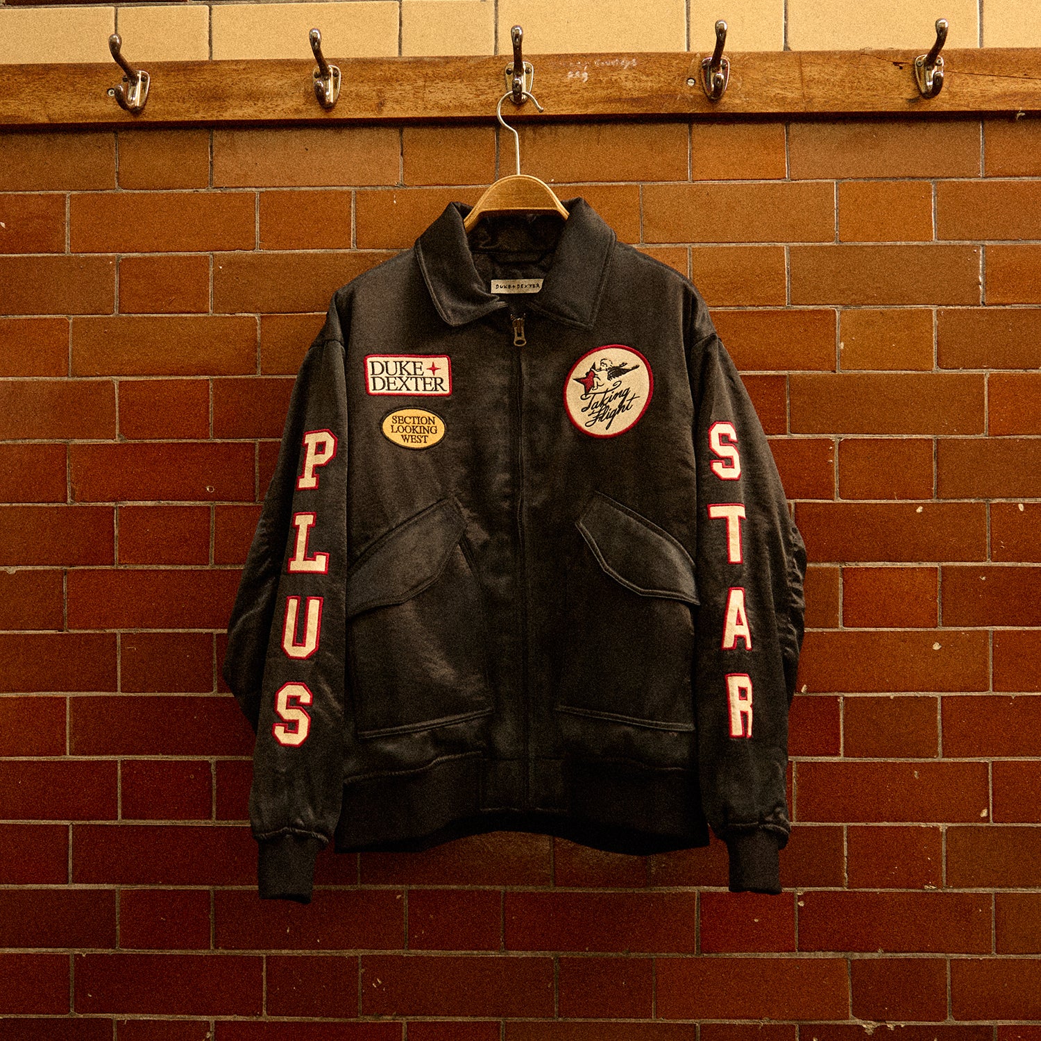 Plus Black Satin Bomber Jacket - Image 8